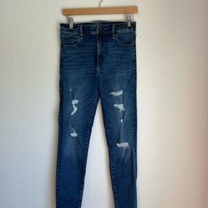 Abercrombie & Fitch Dark Blue Distressed Skinny Jeans